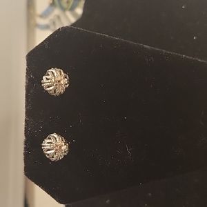 Silvertone Filigree Ball Earrings for Pierced Ears